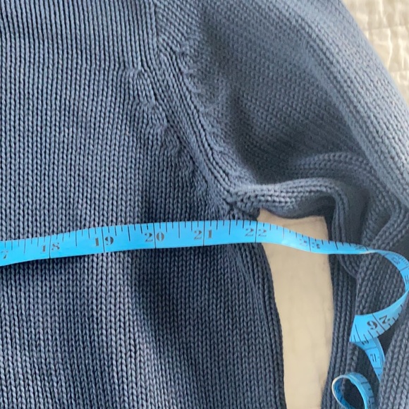 J Crew blue cotton zip pullover - Picture 3 of 5